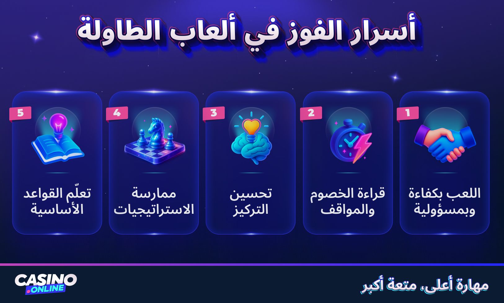 أسرار الفوز في العاب الطاولة